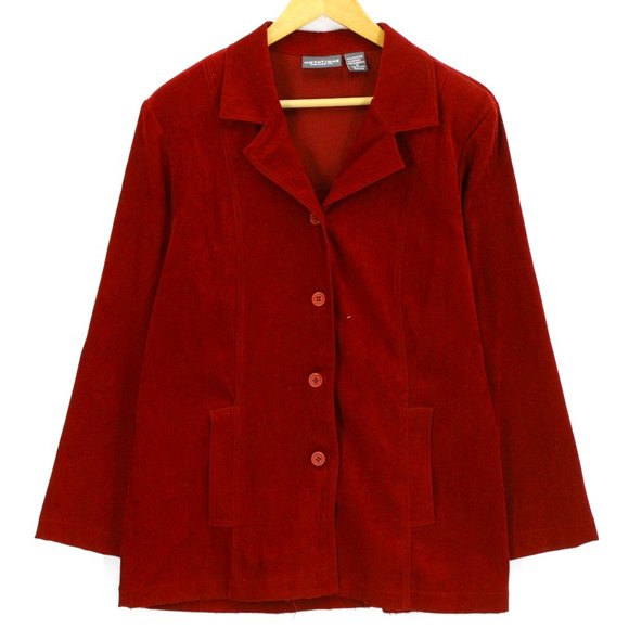 Vintage Notations Clothing Co Shirt Women's Red Button Down Long Sleeve Size M - Picture 1 of 7